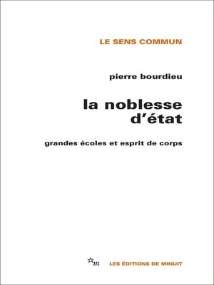 cover image of La Noblesse d'État